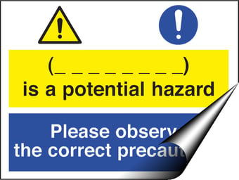 picture of (____) is a Potential Hazard Observe Precautions Sign - 400 X 300Hmm - Self Adhesive Vinyl - [AS-CO6-SAV]