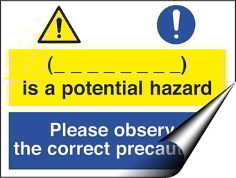 Picture of (____) is a Potential Hazard Observe Precautions Sign - 400 X 300Hmm - Self Adhesive Vinyl - [AS-CO6-SAV]