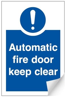 picture of Automatic Fire Door Keep Closed - BS5499 Part 1 & 5 - 100 x 150Hmm - Self Adhesive Vinyl - [AS-EC52-SAV]