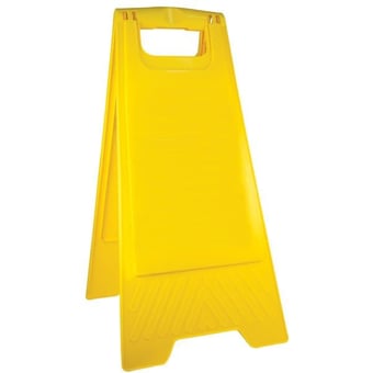 picture of JSP - High Impact Polypropylene 'A' Frame Plain Yellow Sign with Carrying Handle - [JS-HBD000-500-200]