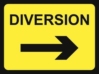 picture of Spectrum 1050 x 750mm Temporary Sign & Frame – Diversion - Arrow Right – [SCXO-CI-13188]