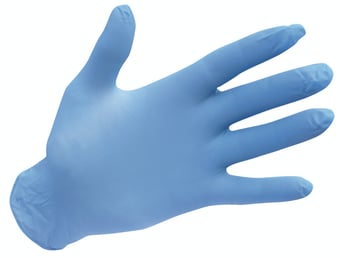 picture of Portwest A925 Powder Free Nitrile Disposable Blue Gloves - Box of 100 - PW-A925BLU