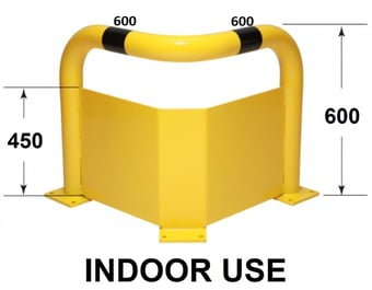 picture of BLACK BULL Corner Protection Guard with Under-run Protection - Indoor Use - (H)600 x (W)600 x (D)600mm - Underrun Heigh: 400 - Yellow/Black - [MV-196.27.835] - (LP)
