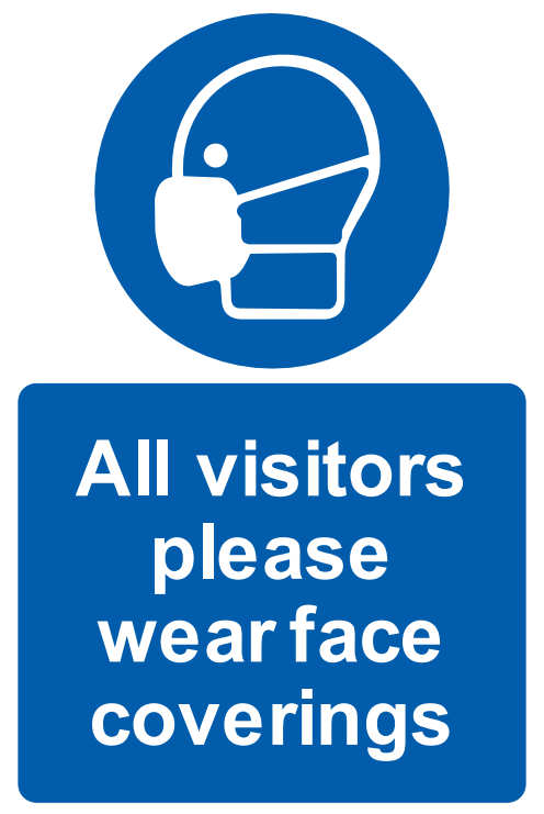 picture of All Visitors Please Wear Face Coverings - RPVC (200 x 300mm) - [CI-15041]