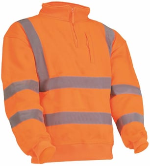 Picture of Orange Sweatshirt with Stand Up Collar - 1/4 Length Zip - BI-224