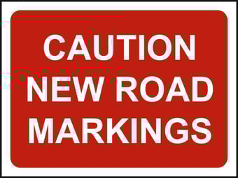 Picture of Spectrum 600 x 450mm Temporary Sign & Frame - Caution New Road Markings - [SCXO-CI-13183]