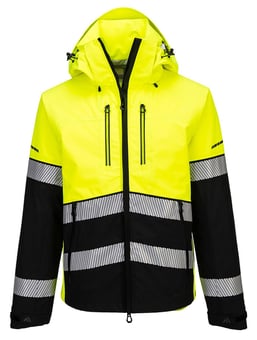 picture of Portwest EV465 - EV4 Hi-Vis Shell Jacket 3L - Yellow/Black - PW-EV465YBR