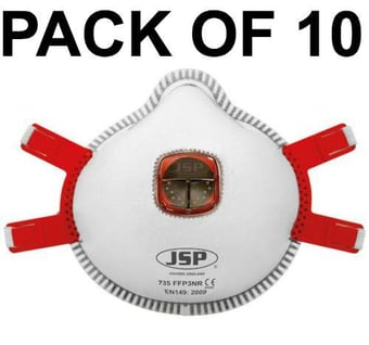 picture of JSP 735 Typhoon Moulded Disposable FFP3 Valved Mask - Pack of 10 - [JS-BEK136-101-A00] - (HY)