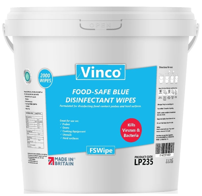 Vinco-FS Food Processing Disinfectant Wipe - 2000 Sheet - [HCI-LP235]