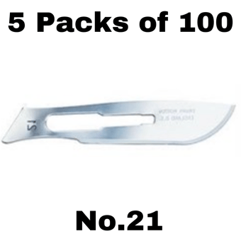 picture of Single Use Sterile - Scalpel Blades No.21 - 5 Packs of 100 - [ML-W813-PACK]