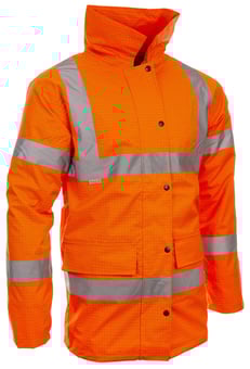 Picture of Flame Retardant Anti Static Orange Waterproof Parka Jacket - BI-77 - (DISC-W)
