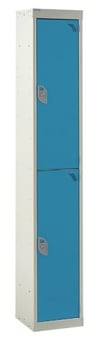 picture of QMP Standard Locker - 2 Compartment - Light Blue Doors - 1800H x 300W x 450D mm - [QM-LS1830452UXX]