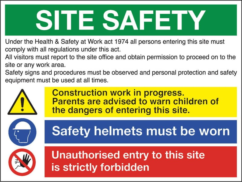 picture of Site Safety / Children / Helmets / Entry Sign - 800 X 600Hmm - Rigid Plastic - [AS-MU13A-RP]