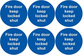 picture of Safety Labels - Fire Door Keep Locked Shut (24 pack) 6 to Sheet - 75mm dia - Self Adhesive Vinyl - [IH-SL58-SAV]