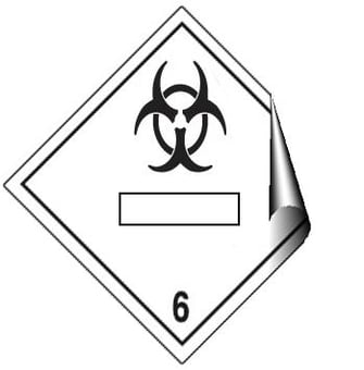 picture of UN Placards - Biological Hazard 6 Sign - 250 X 250Hmm - Self Adhesive Vinyl - [AS-DA57-SAV]
