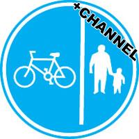 picture of Cycle Signs - Pedestrians Cyclists With Fixing Channel - FIXING CLIPS REQUIRED - Class 1 Ref BSEN 12899-1 2001 - 600mm Dia - Reflective - 3mm Aluminium - [AS-TR130C-ALU]