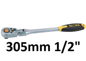 picture of Draper - Sq. Dr. Elora Quick Release Soft Grip Reversible Ratchet with Flexible Head - 305mm 1/2" - [DO-58750]