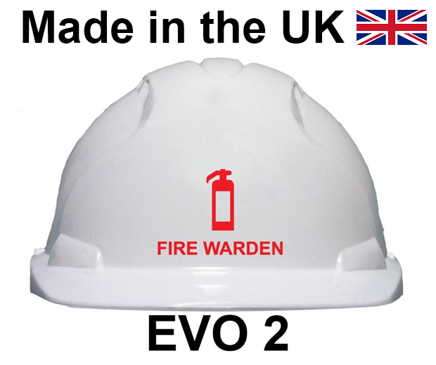 JSP - EVO2 Safety Helmet - FIRE WARDEN Printed on Front in Red - [JS-AJE030-000-100-FW]