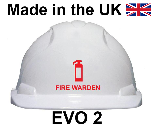 picture of JSP - EVO2 Safety Helmet - FIRE WARDEN Printed on Front in Red - [JS-AJE030-000-100-FW]