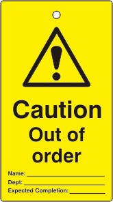 Picture of Spectrum Lockout tags - Caution Out of order - (Single sided 10 pack) - SCXO-CI-LOK111
