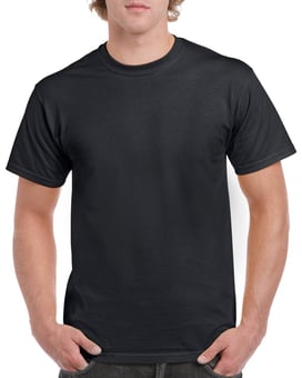 picture of Gildan Heavy Quality Cotton Short Sleeve Crew Neck Black T-shirt - BT-5000-BLK