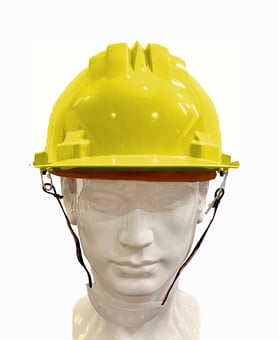 picture of Climax 5-RS Unvented Yellow Safety Helmet - Chinstrap with Chin Rest - [IH-MOD5-RS-YELLOW-BC]