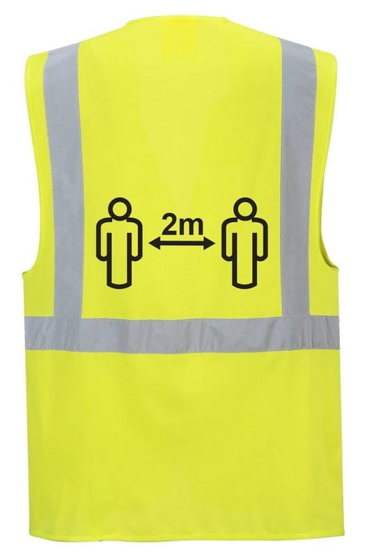 picture of Portwest - CV76 - Social Distancing Executive Vest 2m - Yellow - Conforms to EN ISO 20471 Class 2 - PW-CV76YER