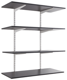 Picture of BiGDUG Office Wall Mounted Shelving Kit - 1200h x 1000w x 200d mm - 4 Graphite Grey Melamine Levels - [BDU-TSW1224GO]