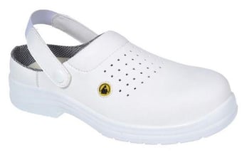 Picture of Portwest Compositelite ESD Perforated Safety Clog - White - SB - SRC - PW-FC03WHR