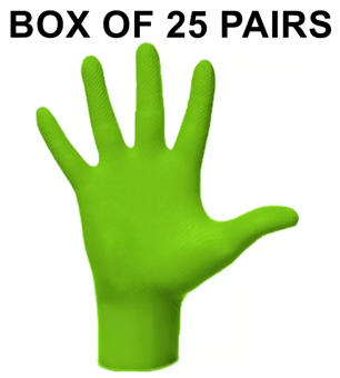 picture of Mercator Ideall Grip Nitrile Green Gloves - Box of 25 Pairs - JE-RP300326Q