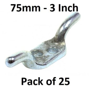 picture of Galvanised Cleat Hook - 75mm (3") - Pack of 25 - [CI-GI05L]