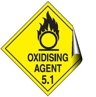 Picture of Hazchem & Transport Labels - Oxidising Agent - Large - 200 X 200Hmm - Self Adhesive Vinyl - [AS-DA22-SAV]