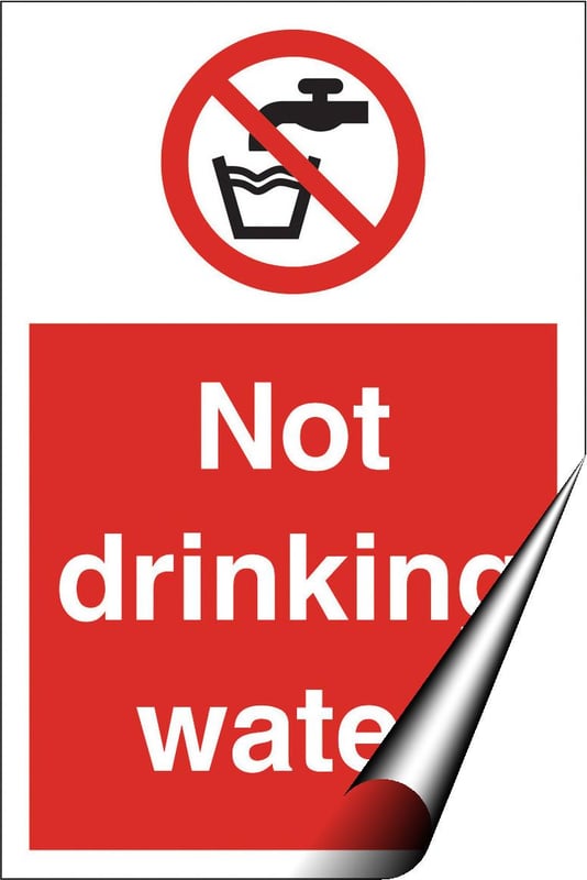 picture of Not Drinking Water Sign - 200 x 300Hmm - Self Adhesive Vinyl [AS-PR85-SAV]