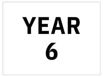 Picture of Year 6 Wall Door Plaque Guide Area Sign Sticker/Sav - IH-YEAR06-SAV - (LP)