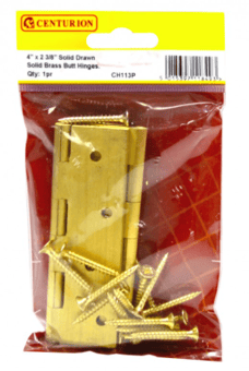 Picture of Centurion SC Medium Duty Solid Drawn Butt Hinges (1 Pair) - 4" x 2 3/8" x 2.4mm - [CI-CH113P]