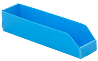 Picture of Correx Plastic Parts Bins - 100h x 100w x 450d mm - Pack Of 25 - Blue - [BDU-P4510B25]