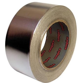 Picture of SINGLE Roll of Tape - 30 Micron Aluminium Foil Tape with Liner - 50mm x 45mtr -  [EM-414350X45]