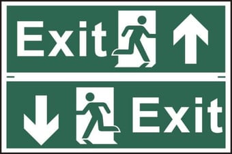 Picture of Spectrum Exit man running arrow up/down - PVC 300 x 200mm - SCXO-CI-1520