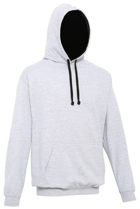 picture of Just Hoods Awdis Varsity Hoodie Heather Grey/Jet Black - PLU-JH003MHGR/JEB