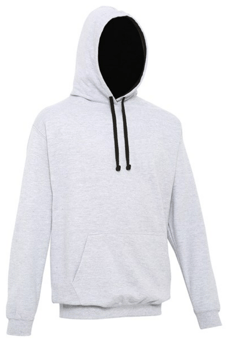 Picture of Just Hoods Awdis Varsity Hoodie Heather Grey/Jet Black - PLU-JH003MHGR/JEB