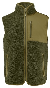 picture of James Harvest Kingsley Sherpa Fleece Vest - Moss Green - BT-HAR2111501-H704