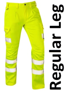 picture of Kingford - Hi-Vis Yellow Stretch Poly/Cotton Cargo Trouser - Regular Leg - ISO 20471 Class 1 - LE-CT04-Y-R