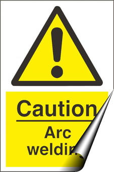 Picture of Caution Arc Welding Sign LARGE - 400 x 600Hmm - Self Adhesive Vinyl [AS-WA219-SAV]