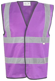 Picture of Purple Coloured Hi Vis Vest - Velcro Fastening- Polyester Tricot Knitted 120grams - BI-90