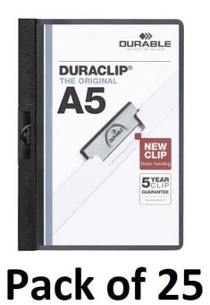 picture of Durable - Duraclip® 30 Clip Folder - A5 - Black - Pack of 25 - [DL-221701]