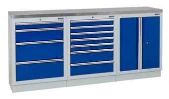 picture of BiGDUG 2041mm Wide Workbench - 4 Drawer Cabinet - 7 Drawer Cabinet - 2 Door Cupboard - Stainless - [BDU-TGC351GBS] - (LP)