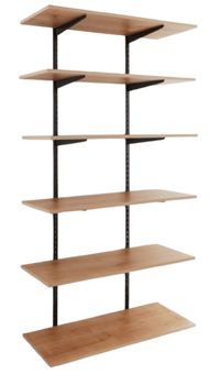Picture of BiGDUG Garage Wall Mounted Shelving Kit - 1980h x 1000w x 400d mm - 6 Oak Melamine Levels - [BDU-TSB1946OG]