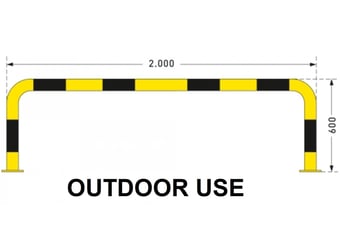 picture of BLACK BULL Protection Guard - Outdoor Use - (H)600 x (W)2000mm - Yellow/Black - [MV-195.28.325]