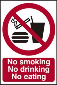 picture of Spectrum No Smoking No Drinking No Eating – PVC 200 x 300mm - SCXO-CI-0556