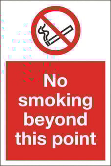 Picture of No Smoking Beyond This Point Sign LARGE - 400 x 600Hmm - Rigid Plastic - [AS-PR24-RP]